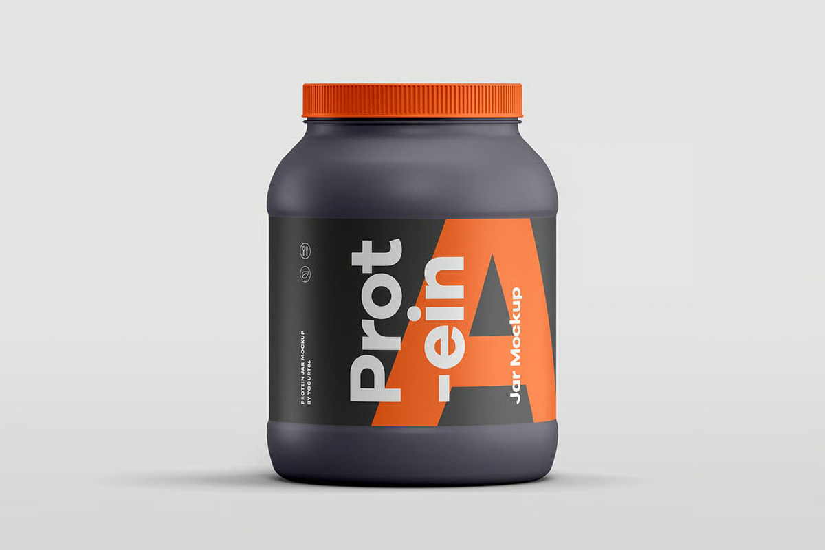 Protein Jar Mockup, a Packaging Mockup by zippypixelstudio (Photo 14 of 15)