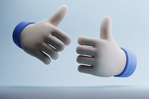 10 Bundle 3D Render Thumb Pose