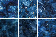 Navy Painted Galaxy Seamless Pattern, a Pattern Graphic by PrintablesByFranklyn (Thumbnail 2 of 4)