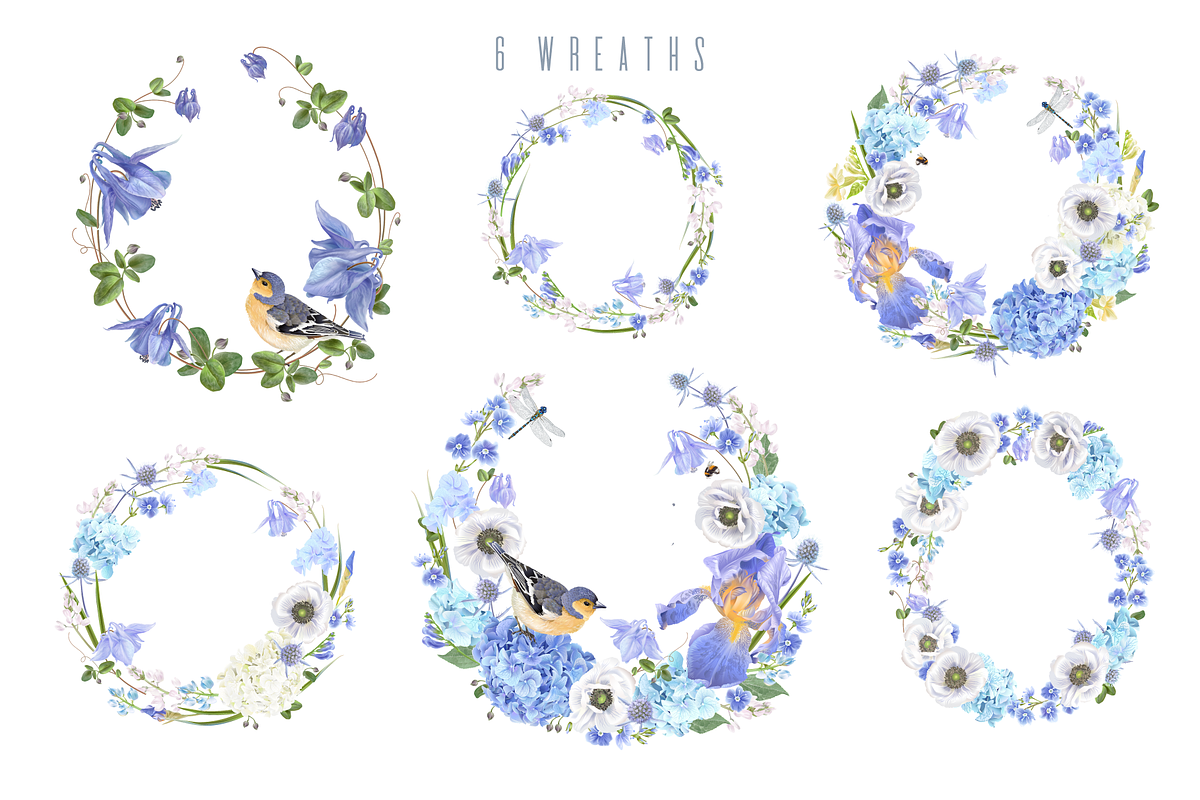BLUE DREAM| CLIPART, a Decorative Illustration by Purple-Bird (Photo 13 of 20)