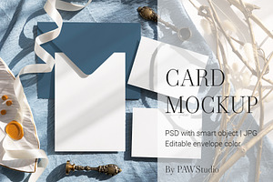 Card Mockup 5x7 5x3.5 3 Cards BGW 8e, an Advertising Mockup by PawMockups