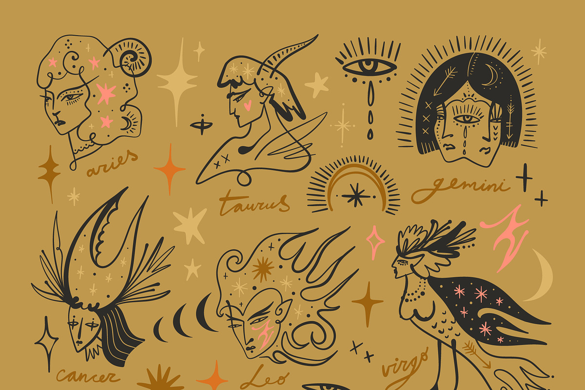 Weird Zodiac Symbols Bundle, a Decorative Illustration by Annie Konst (Photo 2 of 14)