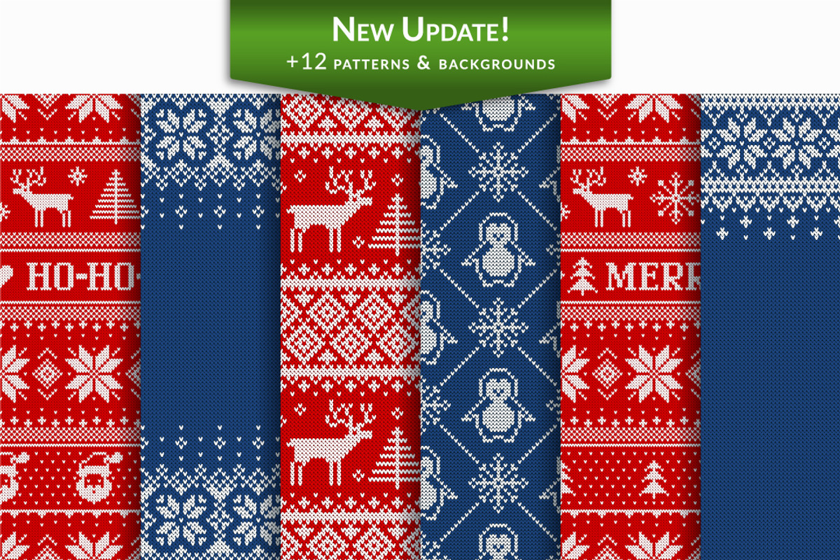 Knitted Christmas Patterns, a Pattern Graphic by JuliaMalinovskaya (Photo 6 of 10)
