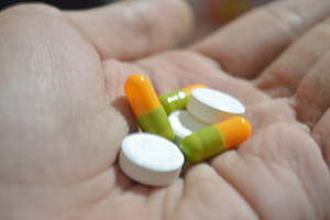 Drugs on hand palm