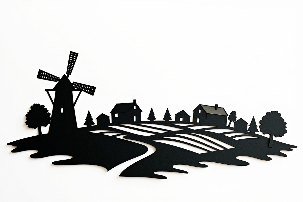 Dutch Windmill Field Set, an Illustration by BIPLOB EXPERT (Photo 8 of 10)