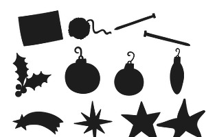 Christmas Elements Silhouette Set 18