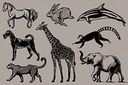 Linocut Zoo, Animal illustrations, an Animal Illustration by Garden in frame (Thumbnail 5 of 7)