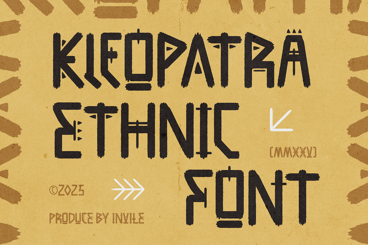 Kleopatra – Brush Ethnic Geometric, a Sans Serif Font by Inviline.co (Photo 1 of 15)