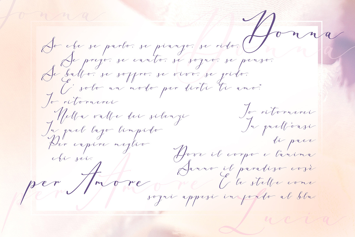 Donna Lucia feminine font + Cyrillic preview 3