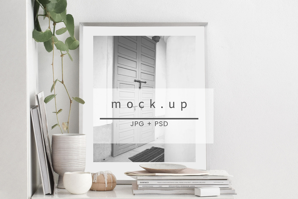 Frame mockup, minimalist mock up, a Print Template by VISTYLE STUDIO (Photo 1 of 2)