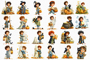 Whimsical Halloween Boy Clipart, a Seasonal Illustration by Craft Nest (Thumbnail 2 of 3)