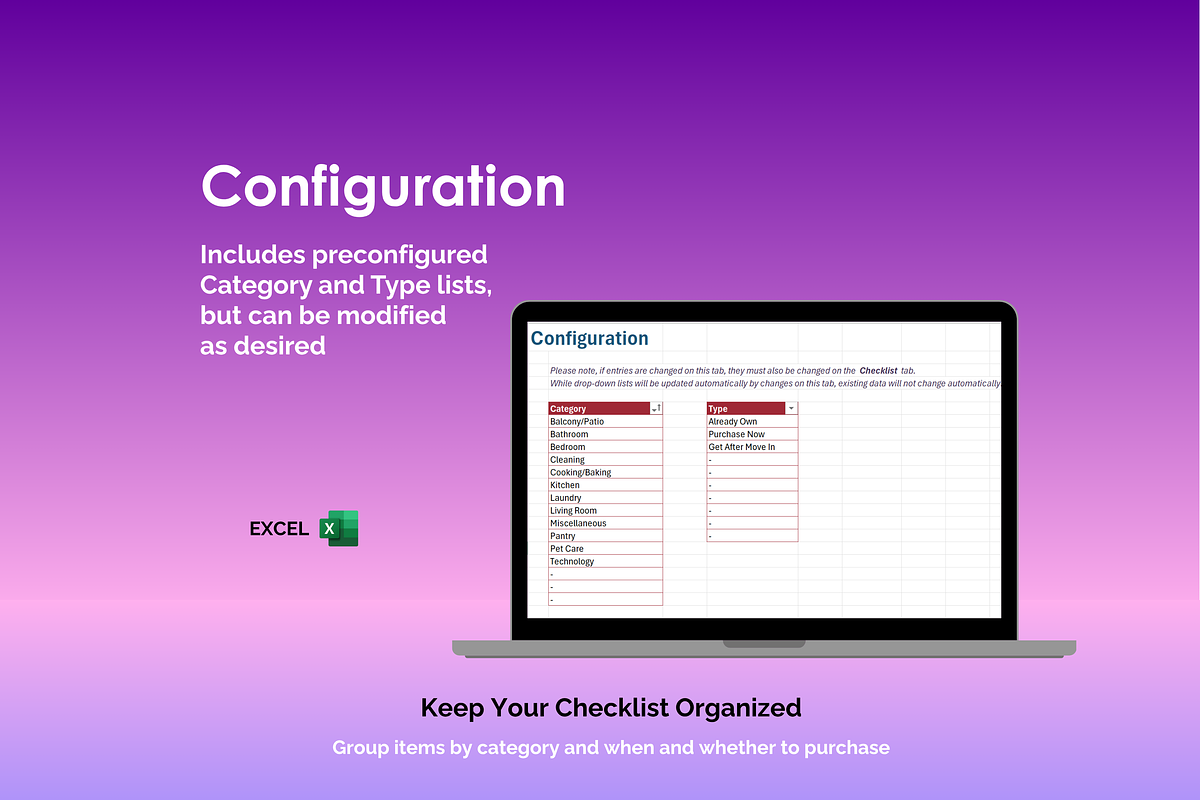 First Apartment Checklist - Excel preview 3