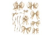 Beige Bows And Ribbons Set, an Illustration by Natikka Art (Thumbnail 2 of 3)