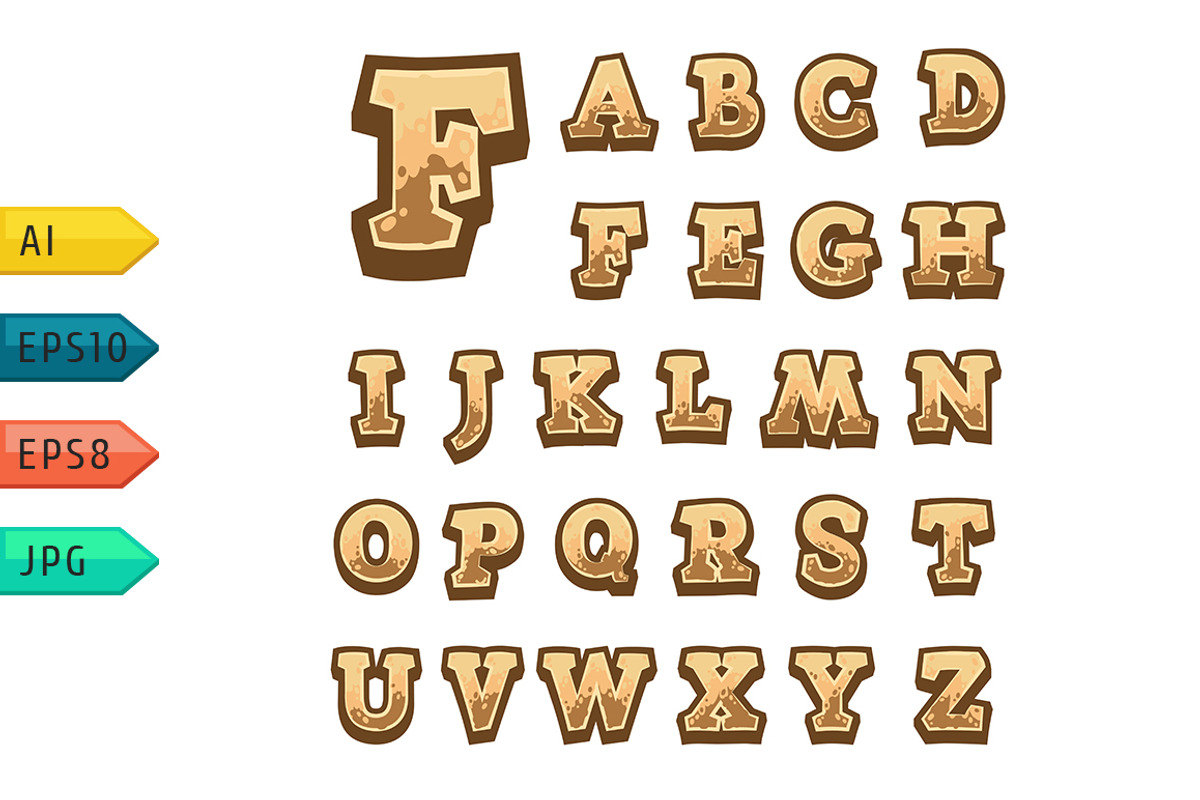 Game alphabet for user interfaces., a Serif Font by julia_musdotter