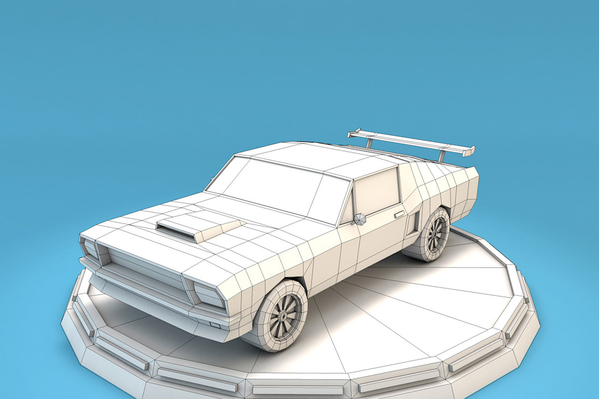 Cartoon Mustang Car Low Poly, a Cars & Vehicle 3D Model by Low Poly Lab (Photo 2 of 7)