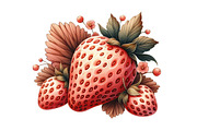 Watercolor Strawberry Clipart PNG, an Illustration by Designking (Thumbnail 4 of 4)