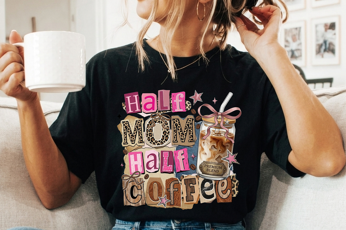 Half Mom Half Coffee PNG, Retro Mama, a Graphic by Vector Portal (Photo 6 of 8)