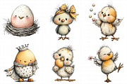 Funny Pink Easter Chick Clipart, an Illustration by Daily.Designs (Thumbnail 6 of 8)