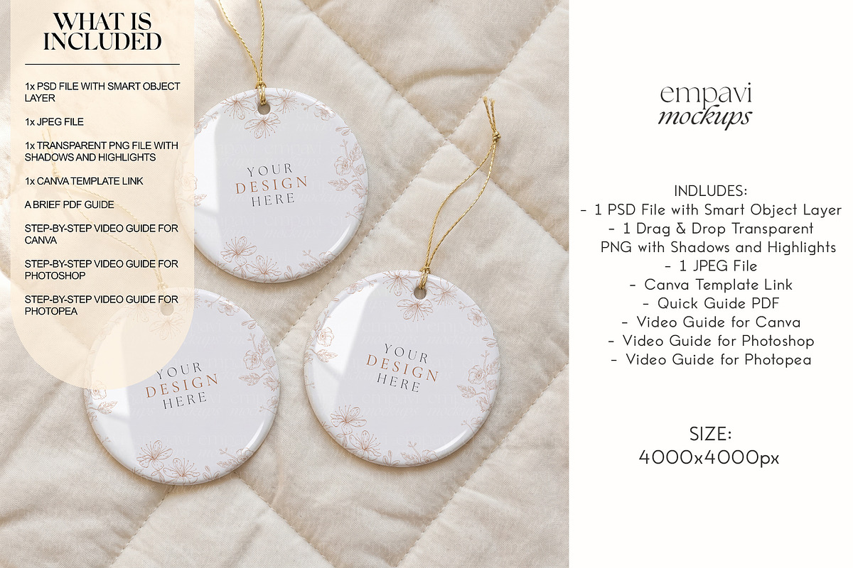 Ornament Mockup Set of 3, a Household Mockup by EmpaviMockups (Photo 2 of 5)