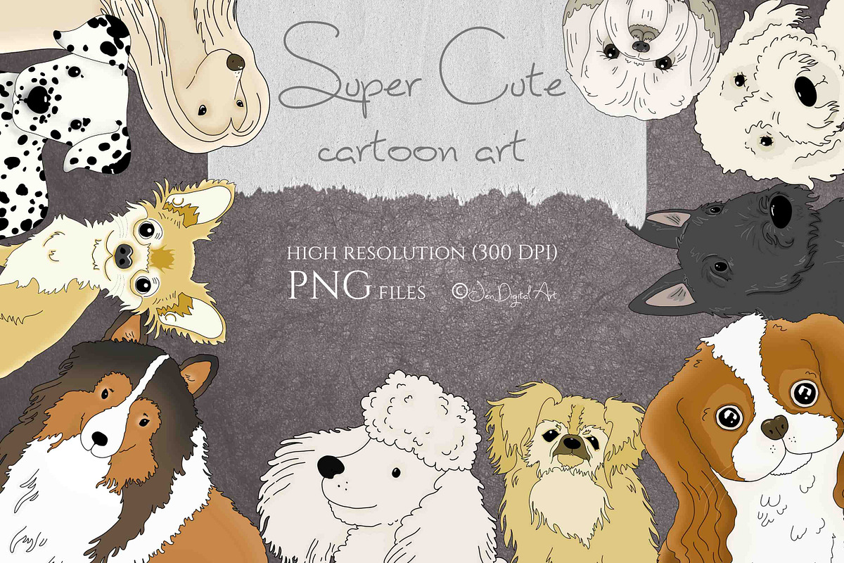 Cartoon Dogs Clip Art Collection, an Illustration by Jen Digital Art (Photo 3 of 3)