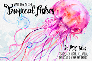 Watercolor Tropical Fishes
