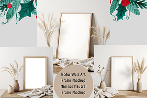 Boho Wall Art Frame Mockup, a Product Mockup by StormDigitalArt