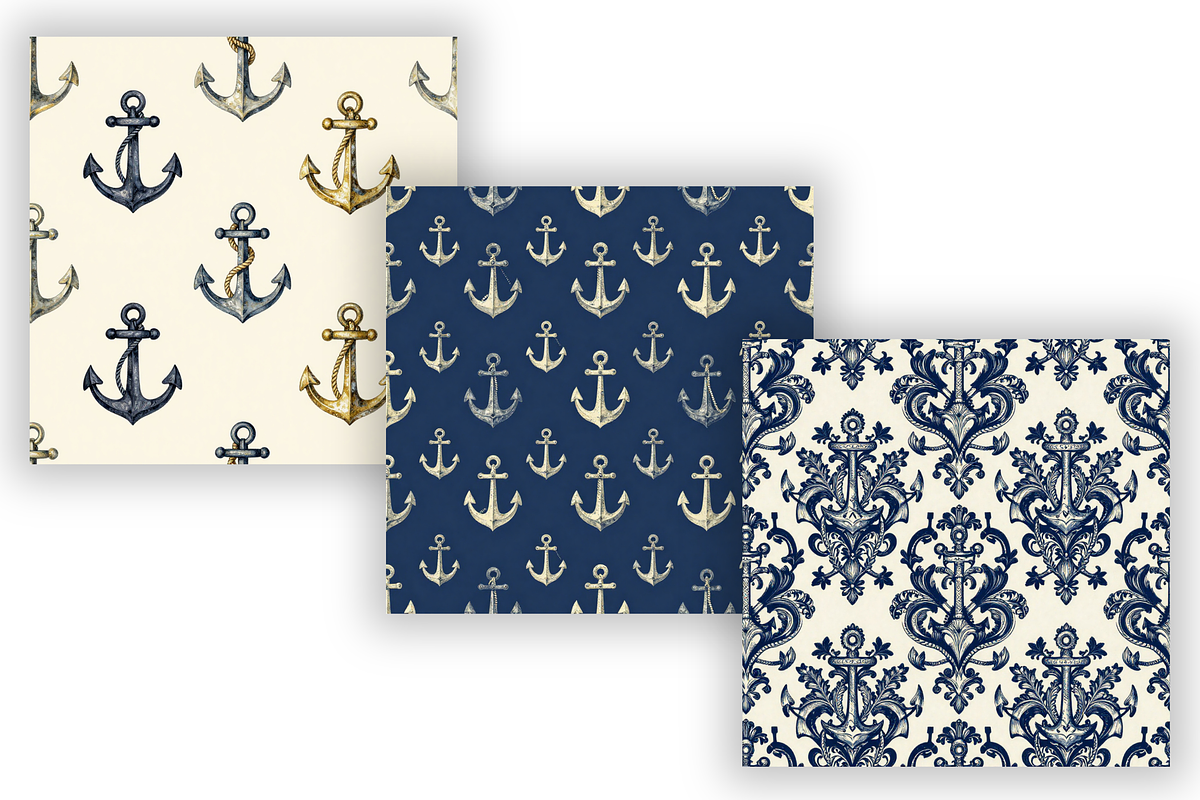 Anchor Digital Paper Pack, Classic, a Pattern Graphic by FloridPrintables (Photo 5 of 9)