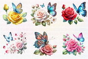 Watercolor Butterfly and Roses, an Illustration by CreationArt (Thumbnail 6 of 6)
