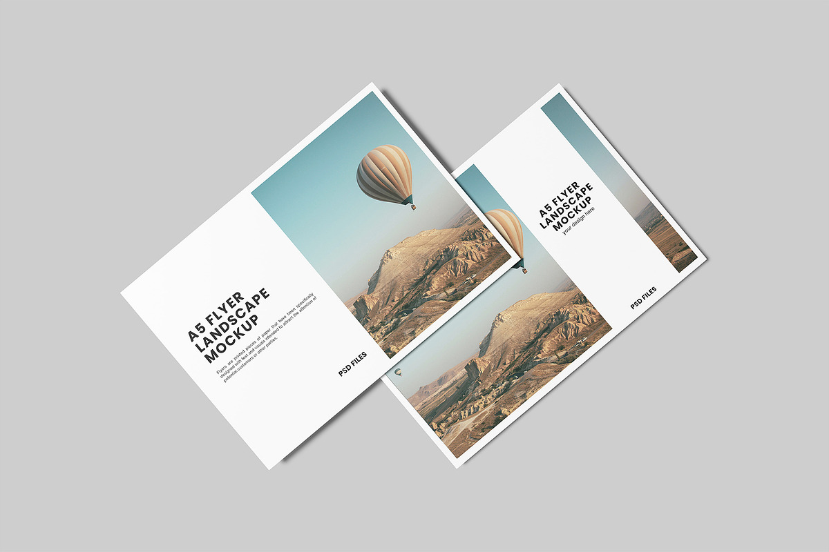 A5 Flyer Landscape Mockup, a Product Mockup by Graphiculon (Photo 3 of 11)