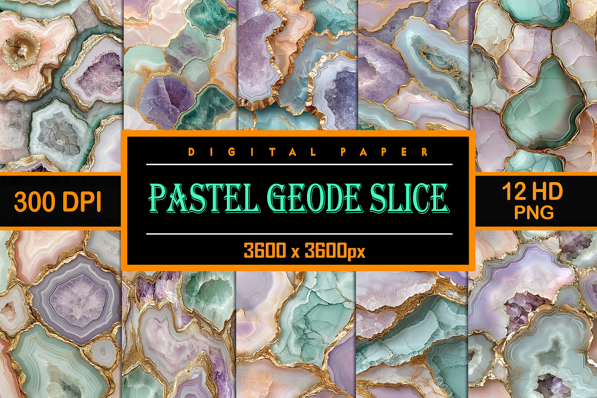 Pastel Geode Slice Pattern