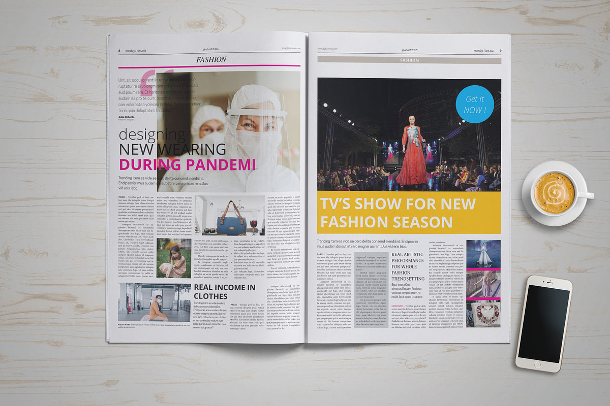 Global Newspaper Template, a Magazine Template by GreenDesign (Photo 6 of 8)
