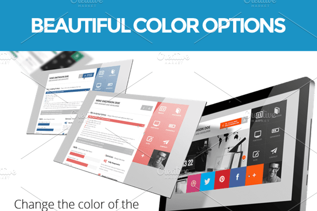 Flat Resume - Virtual Business Card, a HTML Template by MustacheThemes (Photo 2 of 3)