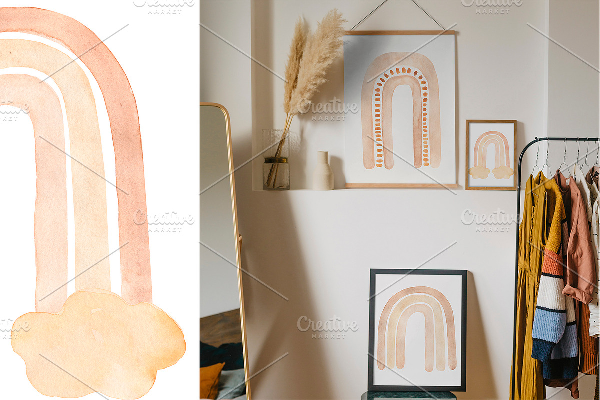 Watercolor Rainbows Set, an Object Illustration by MayaNavits (Photo 6 of 9)