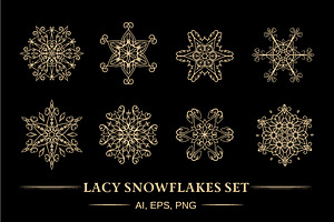 Lacy snowflakes set
