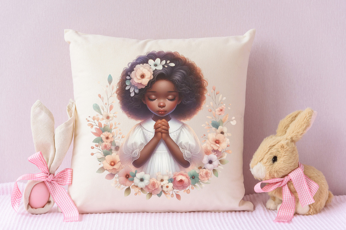 Black Girl Praying Sublimation Bundl, a Person Illustration by RobertsArt (Photo 5 of 7)