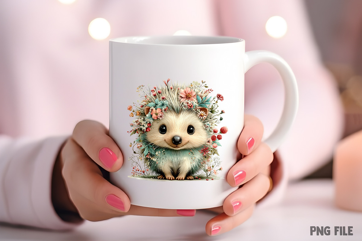 Whimsical Spring Hedgehog Clipart, an Illustration by Craft Nest (Photo 8 of 11)