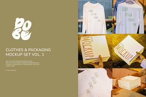 Clothes & Packaging Mockup Set Vol.1