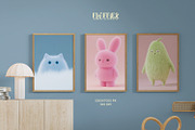 Fluffies: Trendy Kids Digital Prints, a Background Graphic by Purple (Thumbnail 2 of 7)