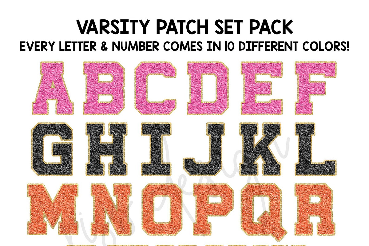 Varsity Faux Chenille Alphabet PNGs, an Object Graphic by RissDesign (Photo 2 of 7)