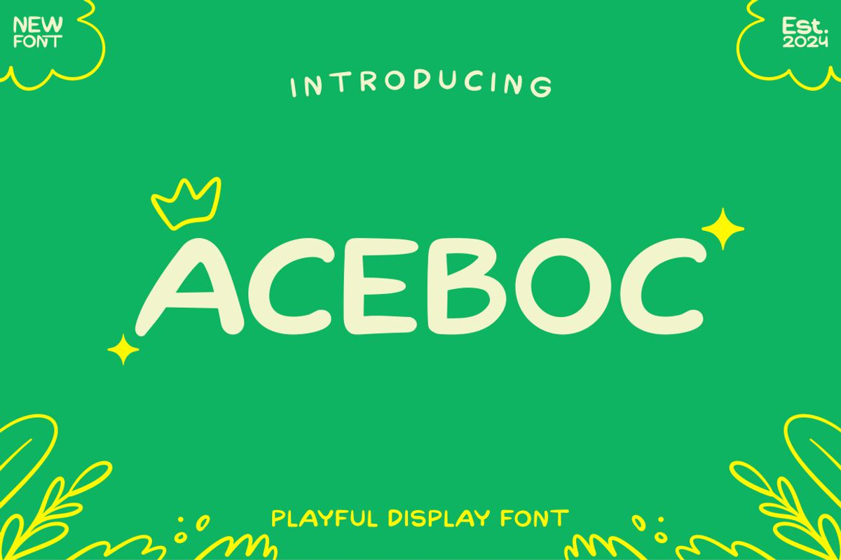 Aceboc - Playful Display Font, a Script Font by Ary_ngeblur (Photo 1 of 5)