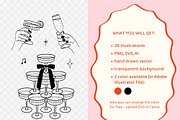 Cheers party celebration vector set, an Object Illustration by yabluko_draws (Thumbnail 2 of 5)