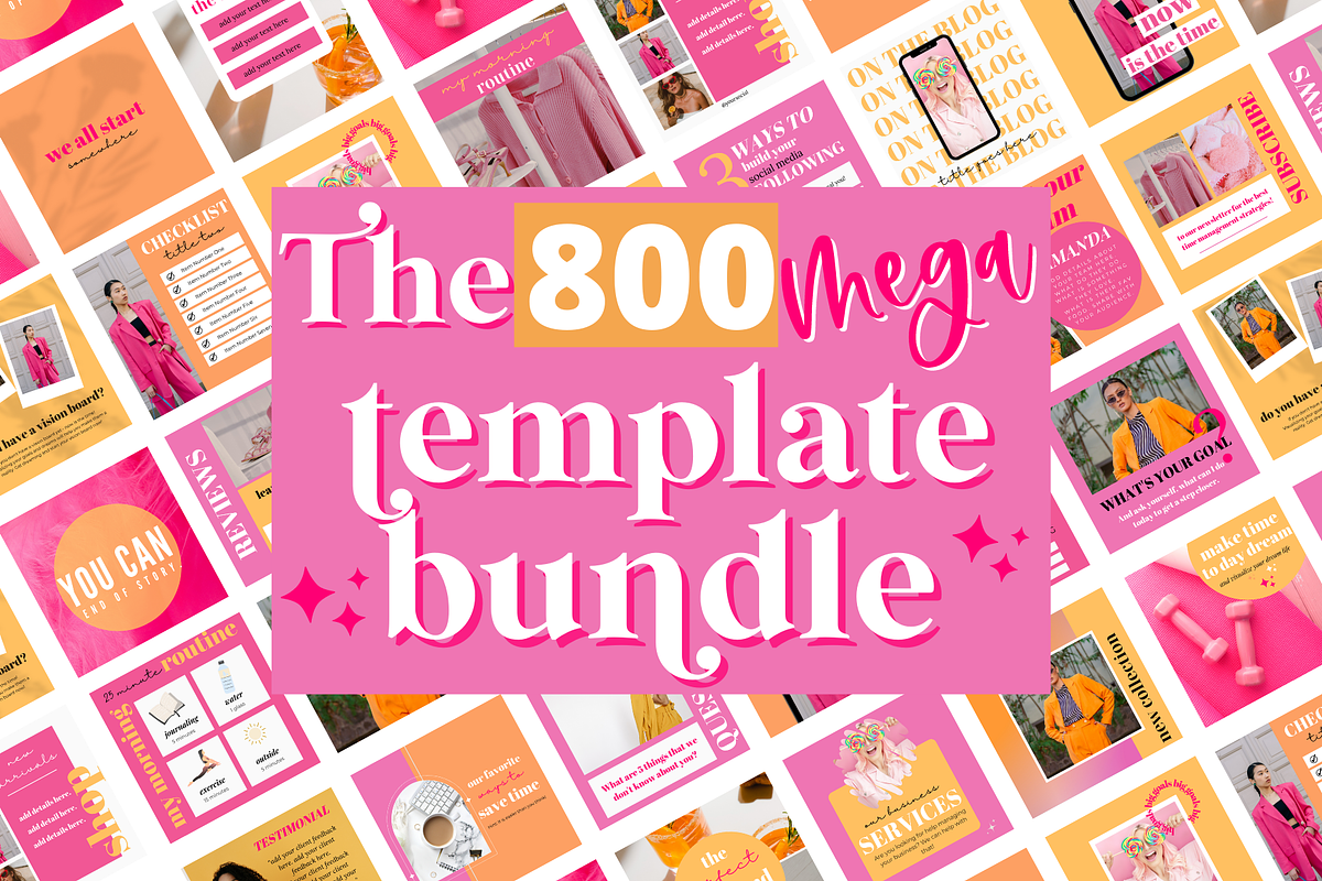 Bright Colorful Instagram Templates, a Social Media Template by Oh So Social Boutique (Photo 1 of 7)