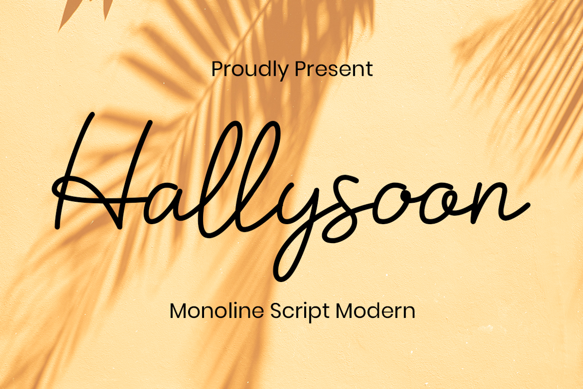 Hallysoon Script Monoline, a Script Font by MC Creative (Photo 1 of 7)