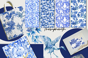 9 JPG/ Classic flower, Chinoiserie
