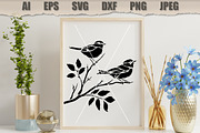 Stencil Birds on Branch, a Decorative Illustration by MARYCRAFTIRIA (Thumbnail 3 of 3)