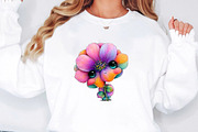 Watercolor Funny Flowers Clipart, an Illustration by Designworld (Thumbnail 4 of 6)