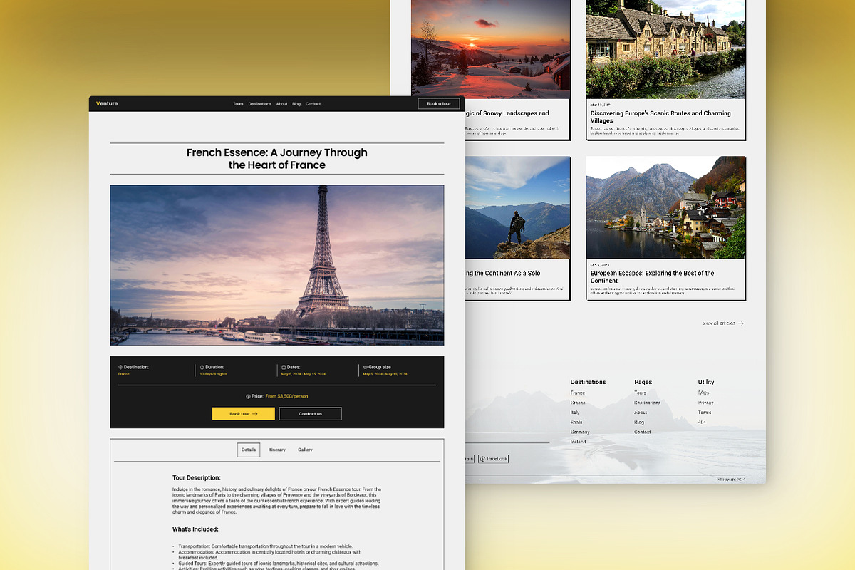 Venture - Travel Agency Template, a Landing Page Template by THdesign (Photo 3 of 4)