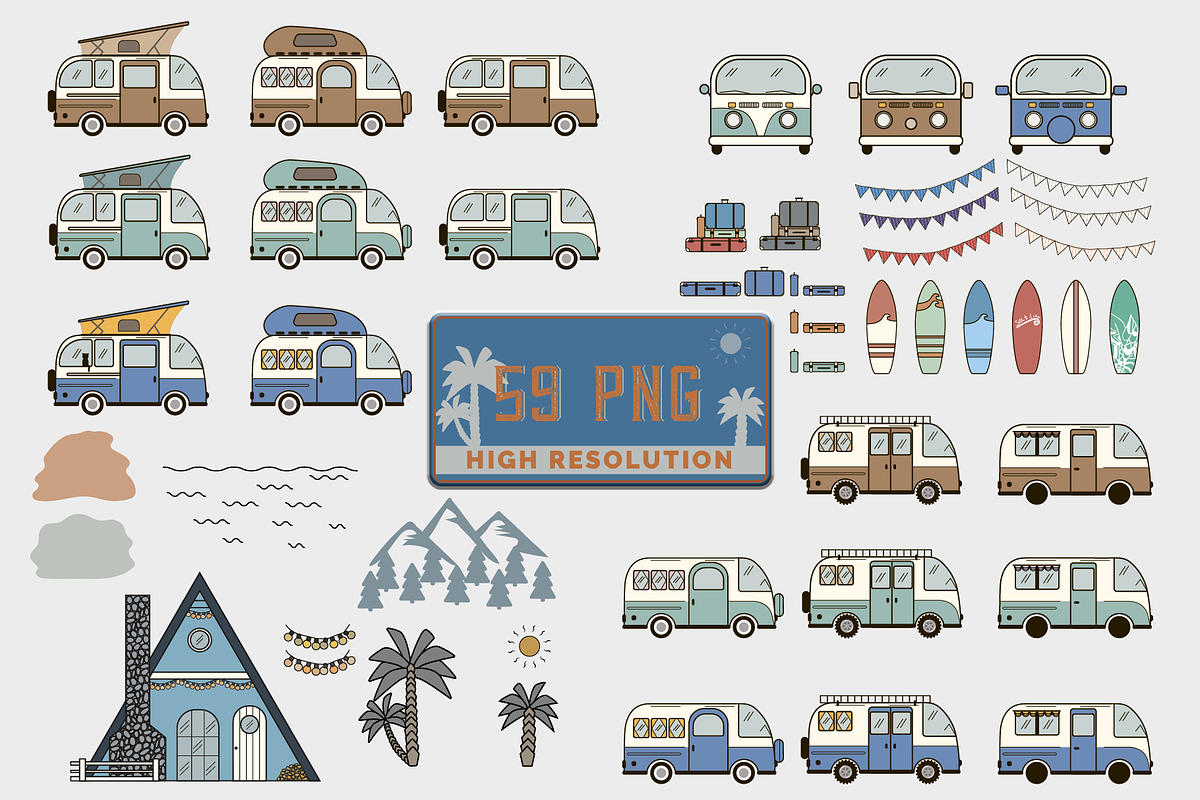 SALE -35% | CamperVan’59, an Illustration by lokfrid (Photo 2 of 8)