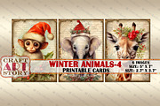 Vintage Christmas animals-4 picture, a Seasonal Illustration by CraftArtStory (Thumbnail 2 of 4)