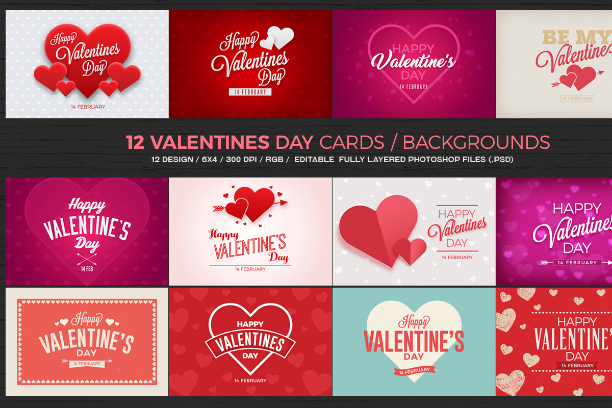 Valentines Day Flyer Cards BG Bundle, a Poster Template by DesignWorkz (Photo 11 of 12)